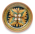 Decorated Plate Italian Ceramic from Caltagirone, Sicily isolated